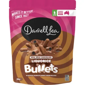 Darrell Lea milk chocolate licorice bullets